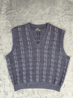 Vintage Sears The Men's Store Ribbed V Neck Sweater Vest Size Large